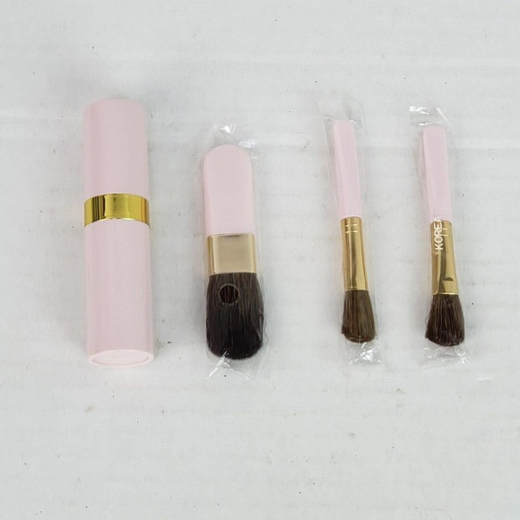 Mary Kay Vintage Pink Assorted Sable Brushes Lot of 4 Brushes